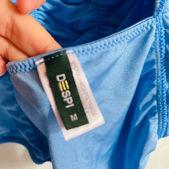 Blue Ruched One-Piece Swimsuit - Picture 6 of 10